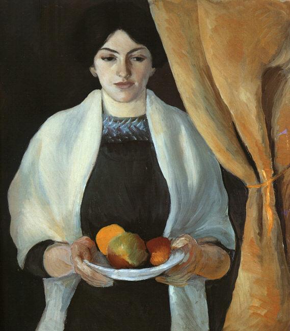 August Macke Portrait with Apples : Wife of the Artist France oil painting art